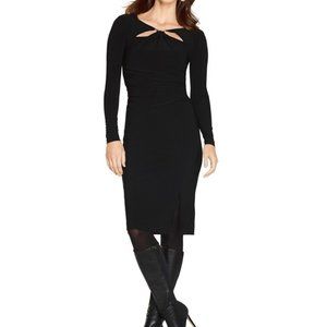 WHBM Long Sleeve Ruched-Waist Sheath dress